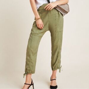 Anthropologie Cargo Cropped Ankle Tie Harem Pants